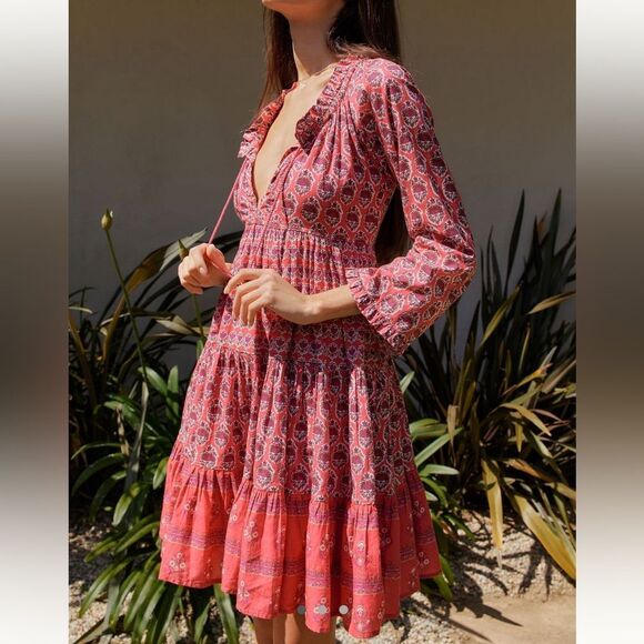 Ro’s Garden x Anthropologie Sadie Mini Dress- Red Gwyneth - Picture 1 of 8